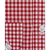 tanie Bawarskie koszule-Oktoberfest Koszula Czerwona kratka Gingham bawarski Niemiecki Alpejski Łąki Męskie Karnawał Impreza Festiwal Piwa Tkanina w stylu tradycyjnym
