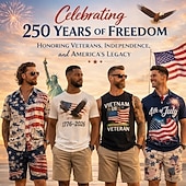economico Polo Patriottico 250-4 luglio 2026 250° Per uomo Bandiera Americana Golf Polo Sportivi Manica Corta Magliette polo Camicie con Colletto Casual Athleisure Abito da festa Bottoni Estate Primavera Blu Bianco Rosso