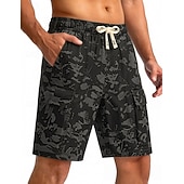 cheap Holiday-Men's Lightweight Cargo Shorts Comfort Waist Tactical Cargo Shorts Casual Shorts Drawstring Elastic Waist Multi Pocket Camouflage Quick Dry Knee Length Casual Outdoor Streetwear Fashion Streetwear