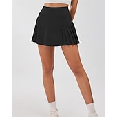 preiswerte Damenröcke &amp; Skorts-Damen Einfarbig Lässiger Rock Tennis-Skort Tennisröcke mit Shorts Tasche Schnelltrocknend Atmungsaktiv Laufen Fitness Yoga Rock Laufrock Weiß Schwarz Blau Tennisbekleidung