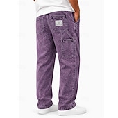 ieftine pantaloni casual-Bărbați Pantaloni Pantaloni de lucru Pantaloni casual Pantaloni din denim Pantaloni de spălat cu acid Buzunar Talie elastică Picior drept Simplu Confort Lungime totală Casual Zilnic În aer liber Mod