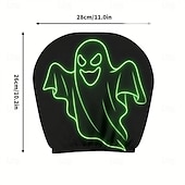 baratos Capa de Halloween-Conjunto de 2/4 capas de encosto de cabeça fluorescentes com tema de fantasmas para o Halloween, capas protetoras que brilham no escuro para encostos de cabeça de carros, decoração universal para