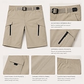 cheap Classic-Men's Cargo Shorts Lightweight Stretch Nylon Fabric Khaki