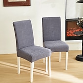 cheap Dining Chair Cover-Polar Fleece Fabric Dining Chair Cover, Stretch Elastic Chair Slipcover for Home Hotel, Washable Removable Soft Seat Protector