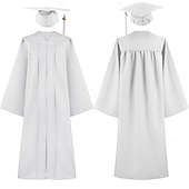 billiga Karriär- och yrkeskostymer-Examensklänningsset Akademisk mantel Murbruksplatta Studerande Cosplay Vuxna Herr Halloween Karnival Akademisk ceremoni Enkla Halloween kostymer Klä ut