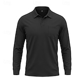 economico Camicia da uomo-Per uomo Tinta unita Maglietta sportiva Polo da golf Maglia da tennis Maglietta da tennis Manica Lunga Tasca Bottoni Leggero Elastico Traspirante Tennis Golf Corsa Colletto a Camicia Top Bianco Cachi