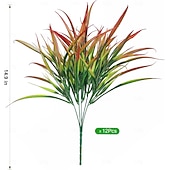 preiswerte Künstliche Blume-12 künstliche Pflanzen für den Außenbereich, künstliches Gras aus Kunststoff, UV-beständig, künstliche Stängel und Büsche, für Pflanzgefäße, Terrasse, Veranda, Fensterkasten, Gartenwege und als