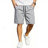 cheap Classic-Men's Lightweight Cargo Shorts Comfort Waist Tactical Cargo Shorts Casual Shorts Drawstring Pocket Elastic Waist Plain Quick Dry Knee Length Outdoor Streetwear Daily Wear Fashion Streetwear Black