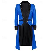 cheap Outerwear-Retro Vintage Medieval Renaissance Coat Long Sleeves Gentleman Nobleman Jacquard Fancy Dress Men's Halloween Carnival Performance Renaissance Fair LARP Adults' Coat