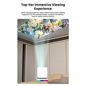 cheap Projectors-Smart Projector with Auto Focus &amp; Auto Keystone, 720P Native Portable Movie Projector with RGB Ambient Light, Bluetooth Speaker, WiFi Screen Casting, 180° Rotatable Home Theater Projector