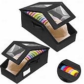  Multifunktionale, faltbare Staubschutzbox für Hüte, ideal als Aufbewahrungsbox für Baseballkappen. Stapelbarer Huthalter für bis zu 26 Kappen, staubdicht und mit Sichtfenster für den Kleiderschrank.