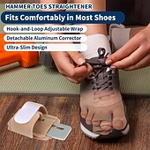 cheap Bunion Corrector-2PCS Toe Straightener, Hammer Toe Corrector for Women &amp; Men, Toe Splint for Broken Toe, Adjustable Toe Wraps with Removable Aluminum, Toe Spacers Support Crooked Toes, Overlapping Toes, Curled Toes