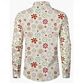 billiga Blast-Retro / vintage Boho 70-talet Skjorta Hippie Blommig Maskeradkläder Herr Halloween Karnival musikfestival Retro-temafest Vuxna Skjorta