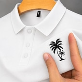  Bărbați 100% Βαμβάκι Polo brodat Casual Afaceri Răsfrânt Manșon scurt De Bază Timp Liber Culoare solidă Texturat Brodat Nasturi Primavara vara Albastru piscină Alb Negru Roz Îmbujorat Trifoi Gri 100