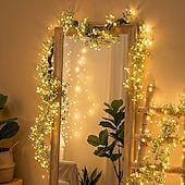 baratos Luzes interiores a pilhas e USB-Guirlanda de luzes de fada com flores sintéticas em formato de estrela, 1,8 m, 20 LEDs, ideal para decoração de casamentos, festas, Dia dos Namorados, Natal, ambientes internos e externos, varandas,