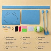 abordables Regalos-Bolso de mano creativo para pintar con hilo para niños, paquete de 3/6 bolsos de fieltro con animales surtidos al azar, bolso de mano de costura hecho a mano, arte educativo &amp;Actividad manual, lindos