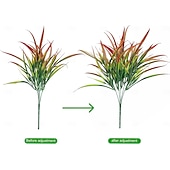 preiswerte Künstliche Blume-12 künstliche Pflanzen für den Außenbereich, künstliches Gras aus Kunststoff, UV-beständig, künstliche Stängel und Büsche, für Pflanzgefäße, Terrasse, Veranda, Fensterkasten, Gartenwege und als