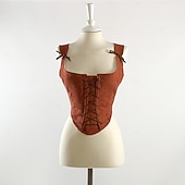 economico Cime-Retrò Vintage Medievale Rinascimento Corsetto Gentildonna Nobildonna Allacciato Costume Per donna Reale Halloween Carnevale Fiera Rinascimentale LARP Adulti Corsetto