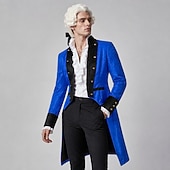cheap Outerwear-Retro Vintage Medieval Renaissance Coat Long Sleeves Gentleman Nobleman Jacquard Fancy Dress Men's Halloween Carnival Performance Renaissance Fair LARP Adults' Coat