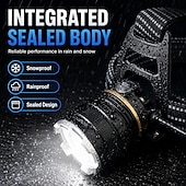 abordables Phares avant-Lampe frontale LED rechargeable, étanche et dotée d'un port USB, d'un détecteur de mouvement, de 3 modes d'éclairage, d'un phare zoom haute luminosité et d'une lampe torche mains libres en alliage