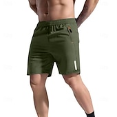 abordables Casual Shorts-Men's Athletic Shorts Shorts Summer Shorts Beach Shorts Casual Shorts Pocket Elastic Waist Plain Quick Dry Breathable Short Casual Outdoor Beach Vacation Fashion Lake blue Black Micro-elastic