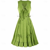 economico Vestiti-Punk &amp; Gotico Rinascimento Steampunk Vestito Strega Ragazza gotica Tinta unica Costume Per donna Fantasia Stile Steampunk Notte di Valpurga Halloween Carnevale Mascherata Casual Quotidiano Adulti