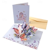 economico Regali-Confezione da 2 biglietti d'auguri 3D a comparsa con bouquet di fiori e girasoli &amp;Garofani di carta in vaso per la festa della mamma, compleanno, anniversario, auguri di pronta guarigione, biglietto