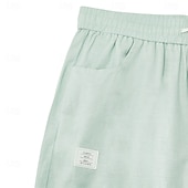 economico Classico-Per uomo Pantaloni di Lino Pantaloni Pantaloni Estivi Pantaloni Larghi Coulisse Elastico in vita Gamba Dritta Semplice Leggero Traspirante Lunghezza intera Casuale Quotidiano All'aperto Vacanza Moda