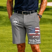 abordables Shorts Patrióticos 250-4 de julio de 2026, 250 aniversario Hombre Estrella Bandera estadounidense de los Estados Unidos 1776 Bermudas Pantalones cortos casuales Shorts de golf Media cintura Informal de negocios Trabajo