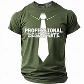 cheap Sarcasm Humor T-shirts-Men's Professional Degenerate Tie Funny Sarcastic Graphic T-Shirt Casual Crew Neck Short Sleeve Tee Shirt Designer Clothing Apparel S M L XL XXL XXXL