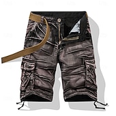 cheap Classic-Men's Comfort Waist Tactical Cargo Cargo Shorts Shorts Casual Shorts Multi Pocket Flap Pocket Camouflage Knee Length Outdoor Streetwear Daily Wear Fashion Streetwear Black Purple Inelastic