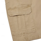 abordables Vacances-Homme Bermuda Shorts cargo Shorts Multi-poches Jambe Droite Uni Confort Doux Longueur Genou Occasionnel Plage Fête Mode Streetwear Noir bleu marine Micro-Élastique