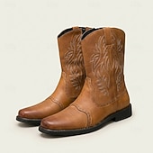 halpa Cowboy &amp; Western Boots-miesten klassiset lännentyyliset cowboy-saappaat – kestävät nahkaiset maalaistyyliset saappaat festivaaleille, ulkojuhliin, livemusiikkitapahtumiin ja rentoon lännenmuotiin