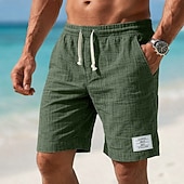 ieftine Vacanţă-Bărbați Pantaloni Scurți Pantaloni scurți de vară Pantaloni scurți de plajă Pantaloni scurți casual Cordon Talie elastică Simplu Culoare solidă Culoare solida Confort Respirabil Scurt Zilnic În aer