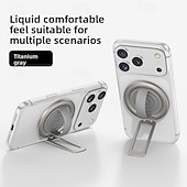 cheap Phone Holder-Magnetic Phone Ring Holder for MagSafe, 180° Adjustable Stainless Steel Kickstand &amp; Finger Grip, Skin-Friendly Liquid Feel, Multi-Angle Stand for iPhone 17 16 15 14 Pro Max