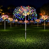  1 buc lumini solare de artificii 90/120/150/200 LED-uri lumini solare DIY pentru exterior, cu filament de cupru, lumini decorative de grădină, luminițe decorative impermeabile pentru gazon