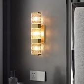 cheap Indoor Wall Lights-Crystal wall sconces, indoor bathroom vanity wall accessories, vintage gold wall-mounted lights, bedroom, bedside table, hallway, dining room decor