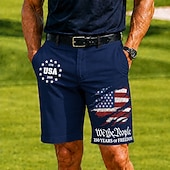 abordables Shorts Patrióticos 250-4 de julio de 2026, 250 aniversario Hombre Estrella Bandera estadounidense de los Estados Unidos 1776 Bermudas Pantalones cortos casuales Shorts de golf Media cintura Informal de negocios Trabajo