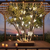 abordables Éclairage paysager-1 lampe solaire papillon de jardin avec ailes mobiles, grande lampe papillon animée à piquer, décoration extérieure étanche à énergie solaire pour pelouse, terrasse, jardin ou allée.