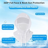 economico riscaldamento e raffreddamento-Set di 3 passamontagna traspiranti e rinfrescanti con protezione solare UV, copertura completa della testa per uomo e donna, ideale per escursionismo, pesca e attività all'aperto. Design versatile 3