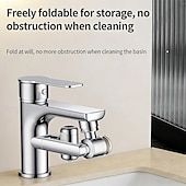 preiswerte Badezimmer-Zubehörset-1080° drehbarer Wasserhahnaufsatz mit nach oben gerichtetem Gesichtsnebel, 4 Wassermodi, Spülbecken-Luftsprudler mit integriertem Filter, Messing-Armaturenaufsatz mit Roboterarm, universeller