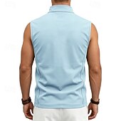 abordables Vestes de course-Homme Couleur Unie Gilet de course à pied Veste softshell Débardeur Rembourré Été Printemps Automne Avec Poches Fermeture intégrale Sans manches Séchage Rapide Léger Respirant Salle de sport Pêche