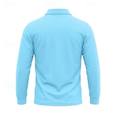 economico Camicia da uomo-Per uomo Tinta unita Maglietta sportiva Polo da golf Maglia da tennis Maglietta da tennis Manica Lunga Tasca Bottoni Leggero Elastico Traspirante Tennis Golf Corsa Colletto a Camicia Top Bianco Cachi
