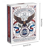  Carte da gioco commemorative del 250° anniversario degli Stati Uniti, edizione da collezione del quinquennio 1776-2026, mazzo storico patriottico degli Stati Uniti, regalo per gli amanti della storia