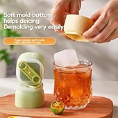cheap Ice Cube Tray-4 Pcs Silicone Ice Cube Trays with Lids and Popsicle Sticks, Large Ice Cube Mold, Easy Release Stackable Ice Maker for Whiskey, Bourbon, Cocktails, Iced Coffee, Juice, Smoothies, Homemade Popsicles