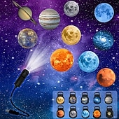  LED-ruimteprojectorlamp met 360° draaiende planeten, nachtlampje voor thuisfeestjes, plafond- en wanddecoratie, roterende LED-planeetprojectorlamp.