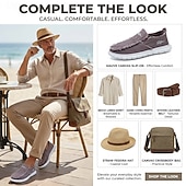 ieftine Pantofi casual slip-on-Mocasini slip-on din pânză spălată pentru bărbați – pantofi de mers ușori și respirabili, pentru purtare zilnică, călătorii, escapade de weekend și stil de viață relaxat