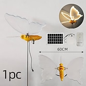 abordables Éclairage paysager-1 lampe solaire papillon de jardin avec ailes mobiles, grande lampe papillon animée à piquer, décoration extérieure étanche à énergie solaire pour pelouse, terrasse, jardin ou allée.