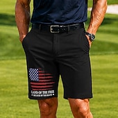  4th of July 2026 250th Men's Star American US Flag Bermuda Shorts Casual Shorts Golf Shorts Mid Waist Business Casual Work Golf Festival Flat Front Shorts with 4 Pockets Designer Clothing Apparel