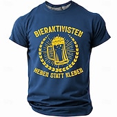  Men's Bieraktivisten Heben Statt Kleben German Beer Humor T Shirt Graphic Slim Fit Oktoberfest Pub Party Casual Designer Clothing Apparel S M L XL XXL XXXL